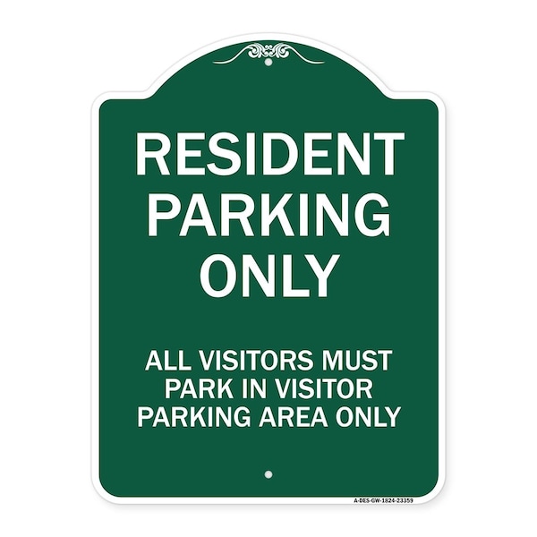 Parking Resident Parking Only All Visitors Must Park in Visitor Parking Area Only, GW-1824-23359